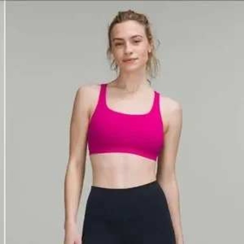 Lululemon Energy Bra‎ Size 6 Pink Strappy Criss Cross Back Sports Bra W2540S